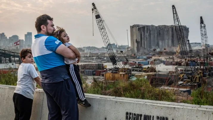 Le port de Beyrouth au Liban vu depuis le quartier de Karantina